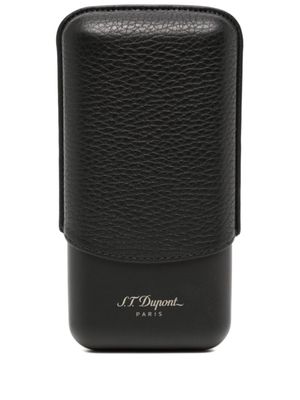 S.T. Dupont étui à cigare en cuir grainé - Noir