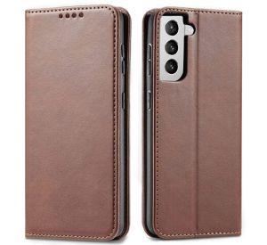 Casecentive Leren Wallet case Luxe Samsung Galaxy S21 Plus bruin
