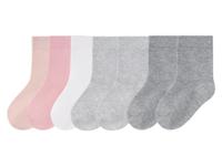 lupilu 7 paar meisjes sokken (19-22, Roze/wit/grijs)