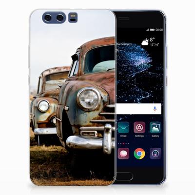Huawei P10 Plus | Siliconen hoesje | met foto Vintage Auto