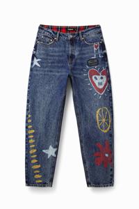 Rechte jeans met hart - BLUE - 30