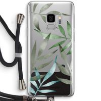 Tropical watercolor leaves: Samsung Galaxy S9 Transparant Hoesje met koord