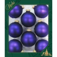 Krebs Kerstballen - 8x - violet velvet paars - 7 cm - glas - luxe kerstversiering ballen