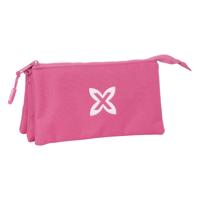 Pennenetui met 3 vakken Munich Basic Fuchsia 22 x 12 x 3 cm - thumbnail