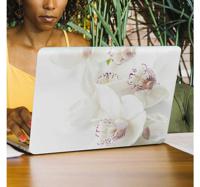 Witte orchidee laptop huid