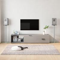 Luidsprekerstandaards 2 st 1 pijler gehard glas zilverkleurig