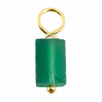 Ruwe Edelsteen Hanger Groene Onyx 925 Zilver & Verguld (8 - 12 mm)