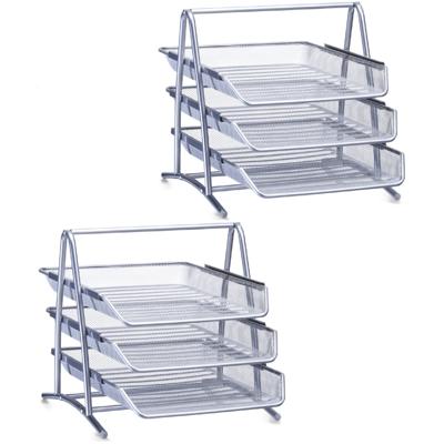 Zeller Brievenbak - 2x - 35 x 27 cm - metaal - postbakjes - sorteerrek