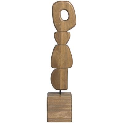Leen Bakker - Object Toti - Naturel - 38x8x8 Cm - Hout/Metaal - Crème#Zwart