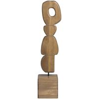 Leen Bakker - Object Toti - Naturel - 38x8x8 Cm - Hout/Metaal - Crème#Zwart