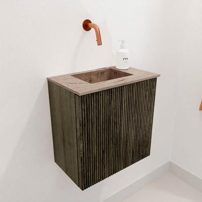 Toiletmeubel Mondiaz Joya Dlux | 40 cm | Meubelkleur Shadow | Faye wastafel Arena Wasbak Midden | Zonder kraangat(en)