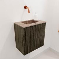 Toiletmeubel Mondiaz Joya Dlux | 40 cm | Meubelkleur Shadow | Faye wastafel Arena Wasbak Midden | Zonder kraangat(en)