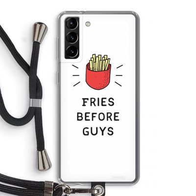 Fries before guys: Samsung Galaxy S21 Plus Transparant Hoesje met koord