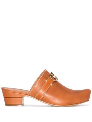 Ferragamo mules Gancini - Marron