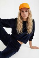 Velours sweatshirt met hart - BLUE - L