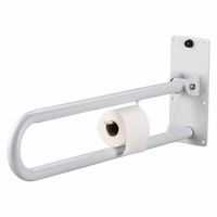 Toiletbeugel opklapbaar 76 cm met toiletrolhouder, Wit