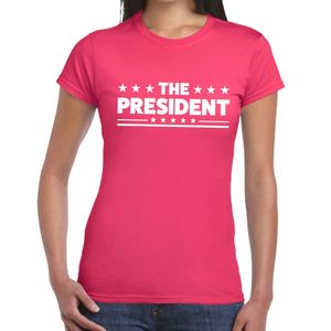 The President tekst t-shirt roze dames