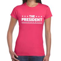 The President tekst t-shirt roze dames - thumbnail