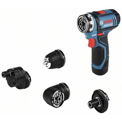 Bosch Professional Akku-Bohrschrauber GSR 12V-35 FC Set 2x3,0Ah, 4 Aufsätze, L-BOXX 06019H3000 Accu-schroefboormachine 12 V Li-ion Incl. 2 accus, Incl. lader,