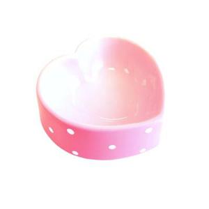 Happy pet voerbak polka dot hart roze (16 CM)