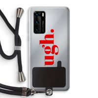 Ugh: Huawei P40 Transparant Hoesje met koord Ugh: Huawei P40 Transparant Hoesje met koord