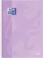 Oxford School Touch Europeanbook spiraalblok, ft A4+, 160 bladzijden, geruit 5 mm, pastel paars