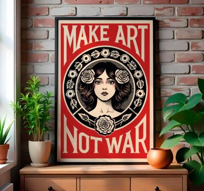 make art not war kunstposter