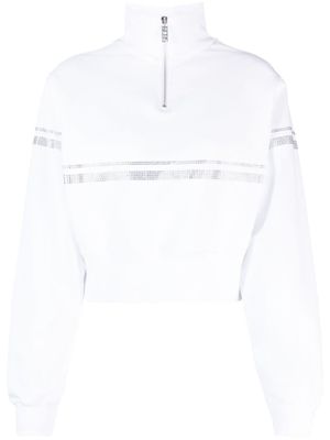 GCDS sweat crop à ornements strassés - Blanc