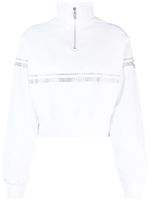 GCDS sweat crop à ornements strassés - Blanc GCDS sweat crop à ornements strassés - Blanc