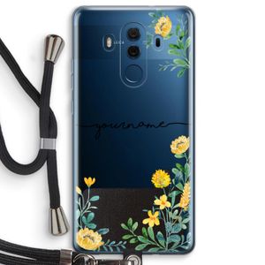 Gele bloemen: Huawei Mate 10 Pro Transparant Hoesje met koord