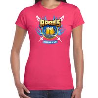 Apres ski t-shirt voor dames - apres skien - roze - winter/apres ski outfit