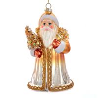 Ornament glas santa l17cm goud - Kurt s adler