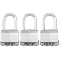Lucchetto ad alta sicurezza - MASTER LOCK - M115EURTRILF - Con chiave - Acciaio laminato rivestito - Esterno - Antiruggine - Arco M - Confezione da 3