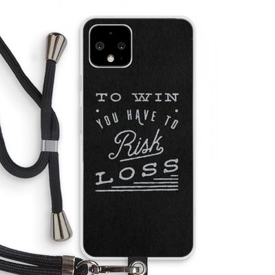 Risk loss: Pixel 4 Transparant Hoesje met koord