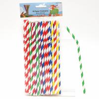 Drinkrietjes - papier - set 50x - multicolor kleuren - 20 cm - verjaardag/feestje - Drinkrietjes