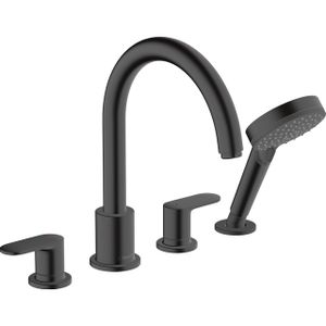 Hansgrohe Vernis Blend afdekset badkraan 211mm 4-gats mat zwart 71456670