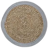 Secret de Gourmet Tafel Placemat - zeegras en grijs - rond - Dia 39 cm