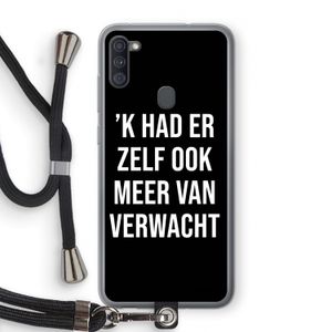 Meer verwacht - Zwart: Samsung Galaxy A11 Transparant Hoesje met koord