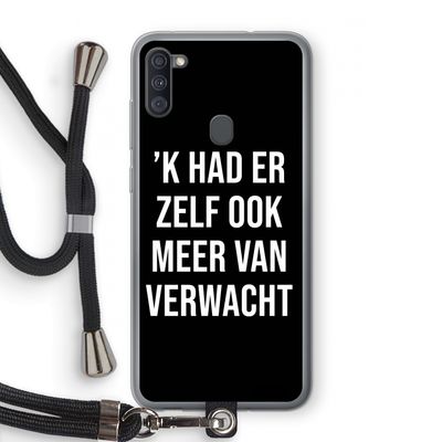 Meer verwacht - Zwart: Samsung Galaxy A11 Transparant Hoesje met koord
