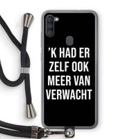 Meer verwacht - Zwart: Samsung Galaxy A11 Transparant Hoesje met koord