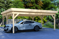Dubbele carport 600x500 cm plat dak- Plat dak- - Van Kooten - Van Kooten