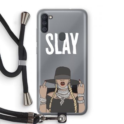 Slay All Day: Samsung Galaxy A11 Transparant Hoesje met koord