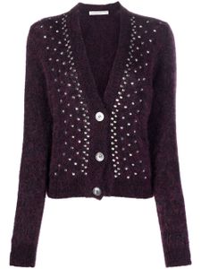 Alessandra Rich cardigan à ornements en cristal - Violet