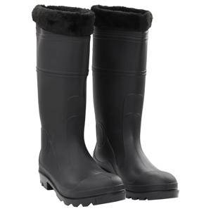 VidaXL Regenlaarzen met verwijderbare sokken maat 45 pvc zwart