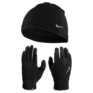 Nike Fleece Muts en Handschoenen Set Dames Zwart Zilver