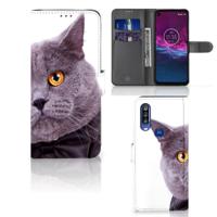 Motorola One Action | Telefoonhoesje | Met pasjeshouder | Kat