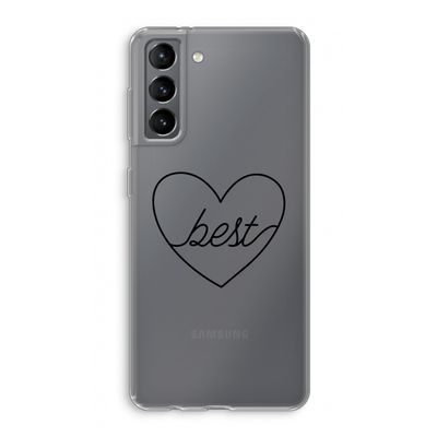Best heart black: Samsung Galaxy S21 Transparant Hoesje