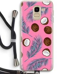 Kokosnoot roze: Samsung Galaxy J6 (2018) Transparant Hoesje met koord