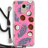 Kokosnoot roze: Samsung Galaxy J6 (2018) Transparant Hoesje met koord Kokosnoot roze: Samsung Galaxy J6 (2018) Transparant Hoesje met koord