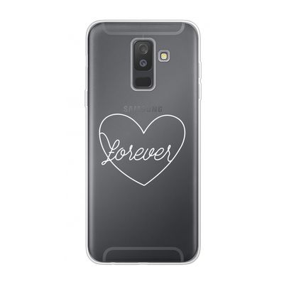Forever heart pastel: Samsung Galaxy A6 Plus (2018) Transparant Hoesje